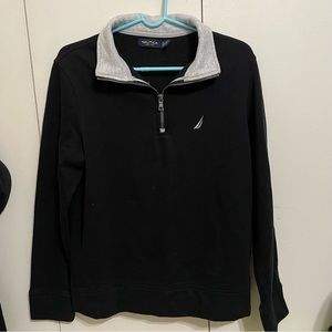 🤝 Nautica Black Half-zip Pullover Fleece Sweater 🤝